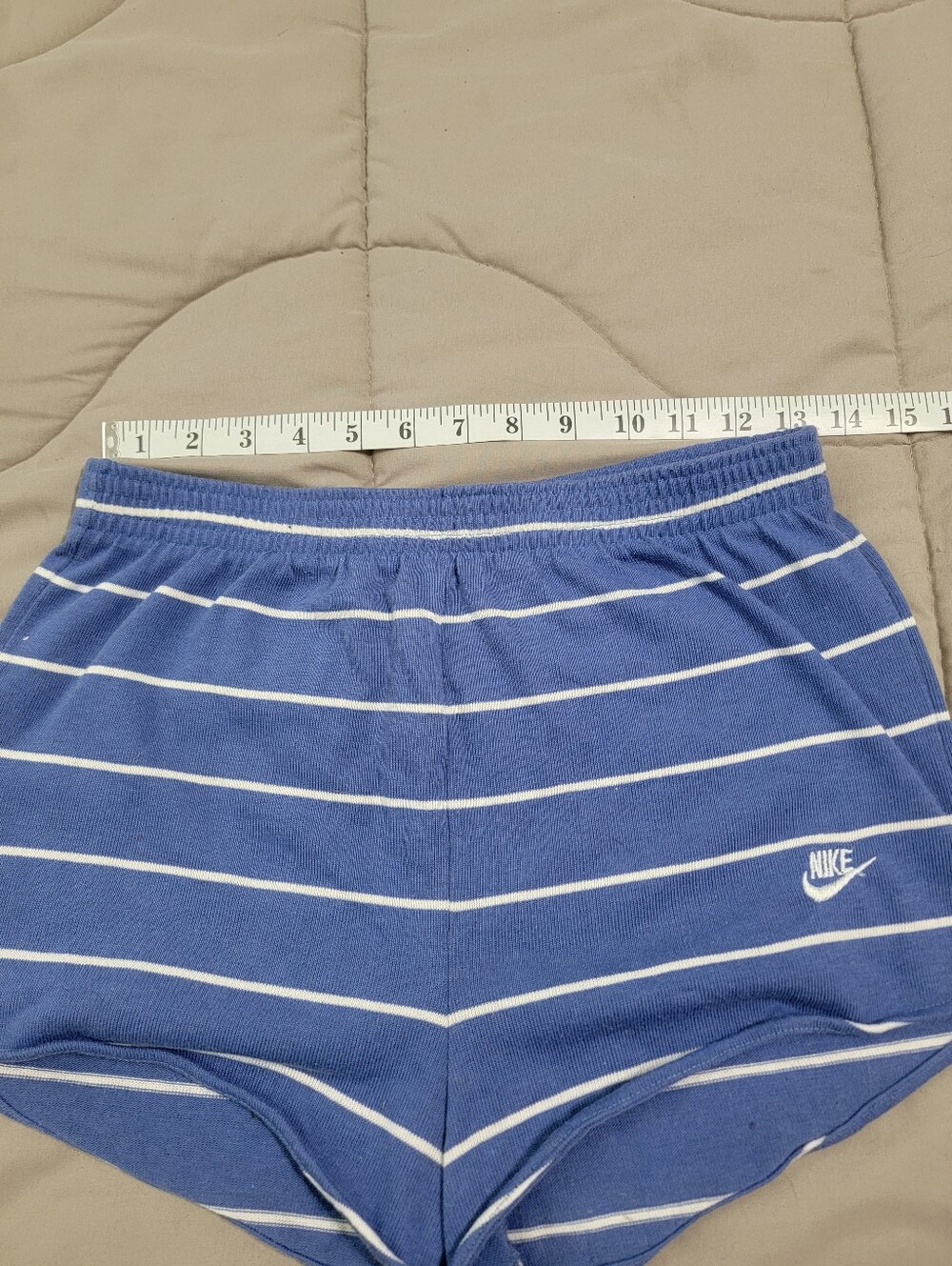 Vintage Blue & White Striped Nike Running Shorts - Size Medium - Picture 3 of 4